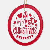 Mijn eerste kerstfoto op maat maken keramisch ornament (Links)