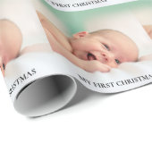 Mijn eerste kerstfoto op maat van Baby Cadeaupapier (Rol Hoek)