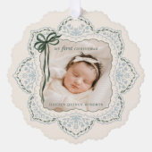 Mijn eerste  kerstfoto ornament kaart (Voorkant)