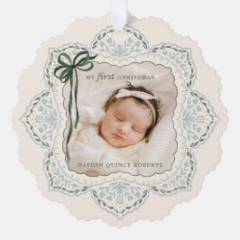 Mijn eerste kerstfoto ornament kaart