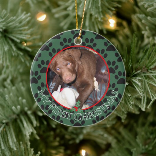 Mijn eerste kerstfoto-Ornamenten uppy Keramisch Ornament (Boom)