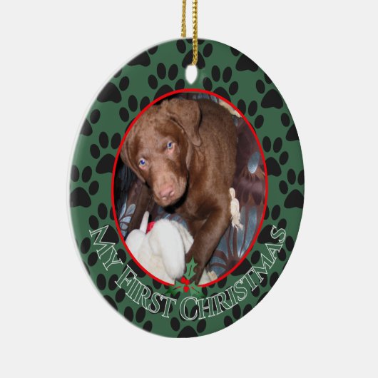 Mijn eerste kerstfoto-Ornamenten uppy Keramisch Ornament (Rechts)