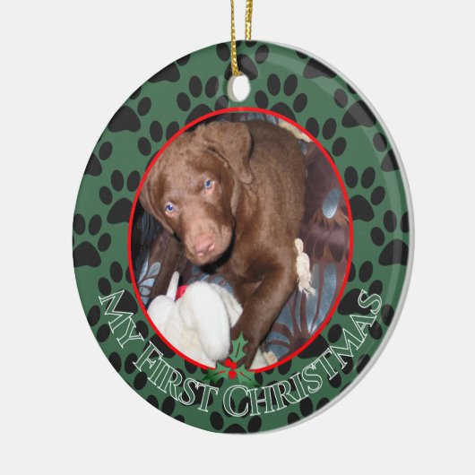 Mijn eerste kerstfoto-Ornamenten uppy Keramisch Ornament (Links)