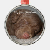 Mijn eerste kerstfoto-Ornamenten uppy Metalen Ornament (Voorkant)