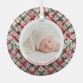 Mijn eerste kerstfoto Pset Glas Ornament (Voorkant)