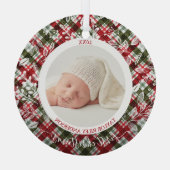 Mijn eerste kerstfoto Pset Glas Ornament (Achterkant)