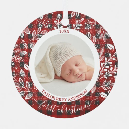 Mijn eerste kerstfoto Pset Metalen Ornament (Voorkant)