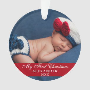 Mijn eerste kerstfoto Rood Ornament