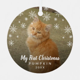 Mijn eerste kerstfoto Snowflakes Cat Photo Metalen Ornament