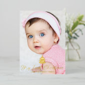 Mijn eerste kerstfoto vakantiescript folie feestdagenkaart (Staand Voorkant)