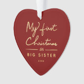 Mijn eerste kerstfoto van Big Sister Heart Ornament (voorkant)