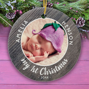 Mijn eerste kerstfoto van de Baby... Keramisch Ornament