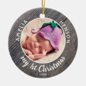 Mijn eerste kerstfoto van de Baby... Keramisch Ornament (Voorkant)