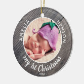 Mijn eerste kerstfoto van de Baby... Keramisch Ornament (Links)