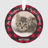 Mijn eerste kerstfoto van Red Pset Cat Kitten foto Ornament (voorkant)