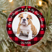 Mijn eerste kerstfoto van Red Pset Dog Puppy Pet Keramisch Ornament