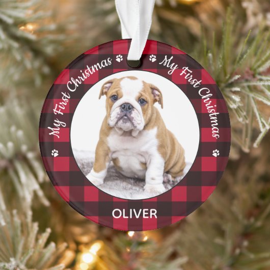 Mijn eerste kerstfoto van Red Pset Dog Puppy Pet Ornament (Boom)