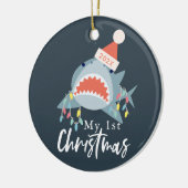 Mijn eerste kerstfoto van Santa Holiday Lights Keramisch Ornament (Links)