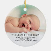 Mijn eerste kerstfoto van Santa Holiday Lights Keramisch Ornament (Achterkant)