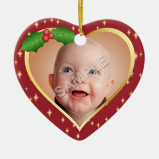 Mijn eerste kerstfoto-versiering keramisch ornament