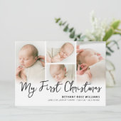 Mijn eerste kerstfoto voor Baby Feestdagenkaart (Staand voorkant)