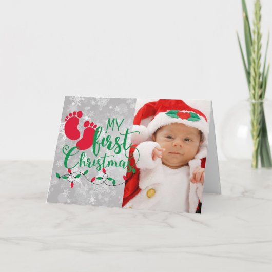 Mijn eerste kerstfotokaart feestdagen kaart (Voorkant)