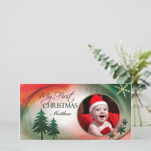 Mijn eerste kerstfotokaart Sjabloon (Staand voorkant)