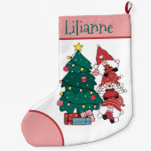 Mijn eerste kerstgepersonaliseerde gnomen grote kerstsok (Achterkant)