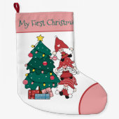 Mijn eerste kerstgepersonaliseerde gnomen grote kerstsok (Voorkant)