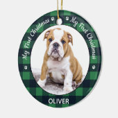 Mijn eerste kerstgroene foto van Puppy Pet Keramisch Ornament (Links)