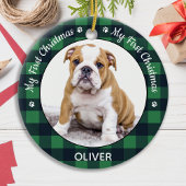Mijn eerste kerstgroene foto van Puppy Pet Keramisch Ornament