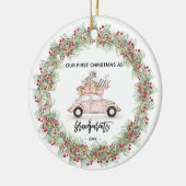 Mijn eerste kerstgrootouders Foto Greenery Keramisch Ornament (Links)