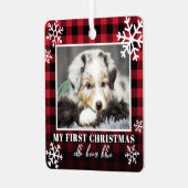 Mijn eerste kersthuisdier foto metalen ornament (Voorkant links)