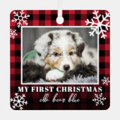 Mijn eerste kersthuisdier foto metalen ornament (Voorkant)