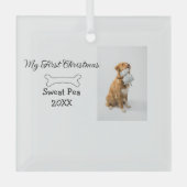Mijn eerste kersthuisdier fotonaam jaar bot glas ornament (Voorkant)