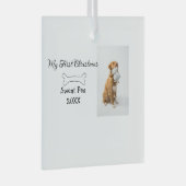 Mijn eerste kersthuisdier fotonaam jaar bot glas ornament (Voorkant Rechts)