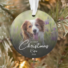 Mijn eerste kersthuisdierfoto Elegant Schrift Ornament