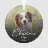 Mijn eerste kersthuisdierfoto Elegant schrift Ornament (achterkant)