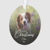 Mijn eerste kersthuisdierfoto Elegant schrift Ornament (voorkant)