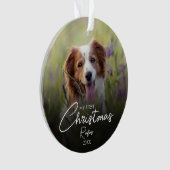 Mijn eerste kersthuisdierfoto Elegante script Ornament (voorkant)