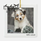 Mijn eerste kersthuisdierfoto keramisch ornament (Achterkant)