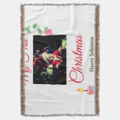 Mijn eerste kerstkaars voeg baby foto naam bladere deken (Voorkant Verticaal)