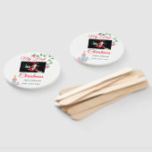 Mijn eerste kerstkaars voeg baby foto naam bladere handwaaier (Niet-gemonteerd)