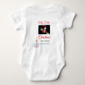 Mijn eerste kerstkaars voeg baby foto naam bladere romper (Achterkant)