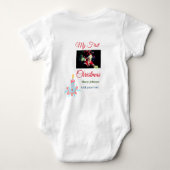 Mijn eerste kerstkaars voeg baby foto naam toe bla romper (Achterkant)