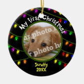 Mijn eerste kerstkaartenfoto's keramisch ornament (Voorkant)