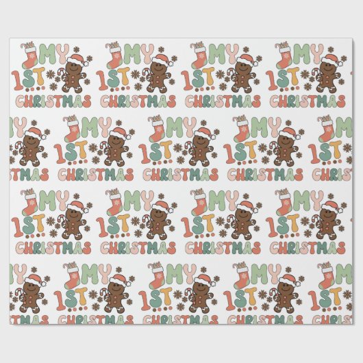 Mijn eerste kerstkerst cadeaupapier (Vlak)