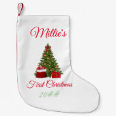 Mijn eerste kerstkerstkerstkerstboomkroon bewerken kleine kerstsok (Voorkant)