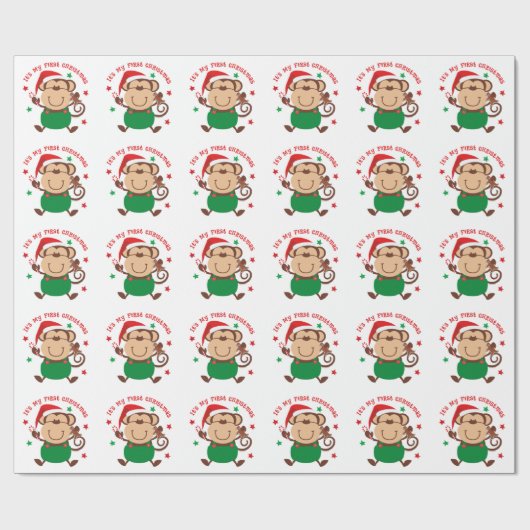 Mijn eerste kerstkerstkerstkerstkerstman cadeaupapier (Vlak)