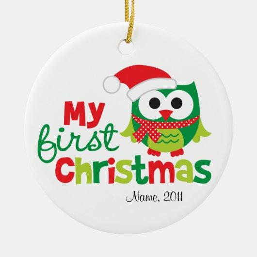 Mijn eerste kerstkerstkerstkerstman keramisch ornament (Voorkant)